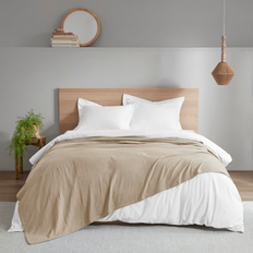 Textiles Clean Spaces Gauze Blanket 90.0 H x 90.0 W in Tan Queen Blankets (228.6x228.6cm)