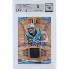 Sports Fan Apparel Panini America Christian McCaffrey Carolina Panthers Autographed 2021 Gold Standard Gold Rush Materials #GR-CM #/199 Beckett Fanatics Witnessed Authenticated 9/10 Card