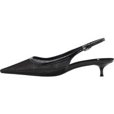 Mango Sko Mango Heeled Mesh Heel Shoes Kvinde Black Snøresko hos Magasin