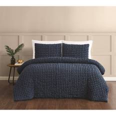 Christian Siriano Twin Extra Long Textured Puff Comforter Set - Bedspread Blue