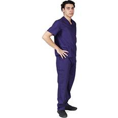 Purple Overalls M&M Scrubs Men Scrub Set Medical Scrub Top and Pants Purple