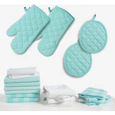 LANE LINEN Towels And Dishcloths Sets - 20 Pc - Aqua Kitchen Towel