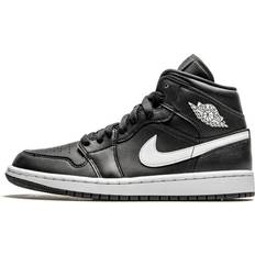 Nike Air Jordan Basketball Shoes Jordan Air Mid "Black/White" sneakers women Leather/Polyester/Rubber