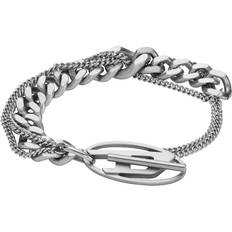 Grey Bracelets Diesel Bracelet chaîne en acier inoxydable Bracelets Mixte Gris argenté UNI