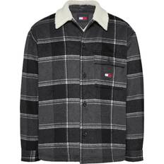 A quadri Giubbotti Tommy Jeans Check Sherpa Overshirt - Black