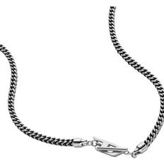 Grey Necklaces Diesel Collier chaîne en acier inoxydable Colliers Mixte Gris argenté UNI