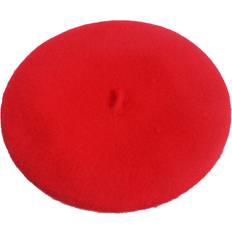 Red Beanies Children's Clothing Kids girls warm french style beret hat solid beanie winter autumn (red)