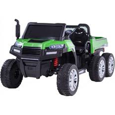 Ljud Åkfordon Rull Elbil Truckster 4WD tvåsits 12V Grön-Grå