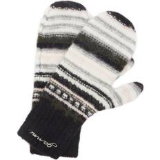 Elastane/Lycra/Spandex - Women Mittens Ganni Striped Soft Wool Mittens - Black