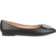 Faux Leather Ballerinas Journee Collection Journee Collection JOURNEE Renzo Embellished Flat in Black