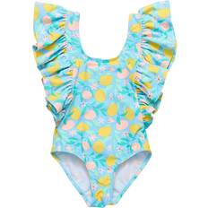 3-6M Swimsuits Children's Clothing Snapper Rock Lemon Drops Wide Frill Swimsuit (Blue, 3-6M) Maisonette