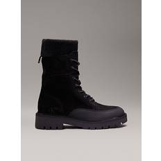 Calvin Klein Damen Stiefel & Boots Calvin Klein Jeans Damen Combat MID LACE UP Boot WL YW0YW01599 Stiefel, Schwarz (Triple Black)