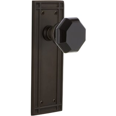 Door Hardware & Fittings Nostalgic Warehouse Waldorf Interior Mortise Door Knob w/ Mission Long Plate 7.25 H x 2.5 W in Oil-Rubbed Bronze 1