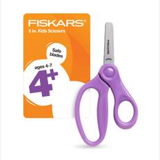 Purple Scissors Fiskars 5" Blunt-Tip Scissors for Kids Ages 4-7, Purple