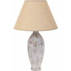 Alexandra House Living Hvid Polyesterharpisk 220-240 V 18 x 49 x 18 cm Bordlampe