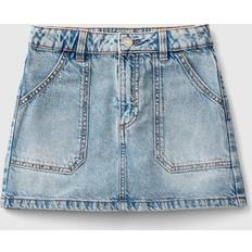 XL Rokken Benetton Denim Mini Skirt With Rhinestones - Light Blue