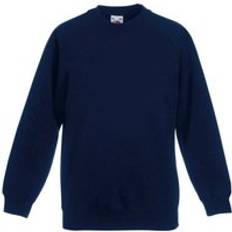 Boys - Lycra Sweatshirts Fruit of the Loom Raglan Sleeve Sweatshirt Mid Navy 5-6 Years