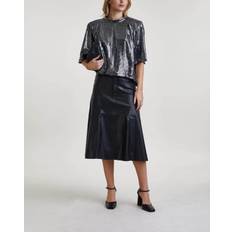 White Label Jesse faux leather midi skirt