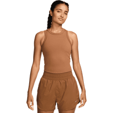 Nike Nike Training One Ljusbrunt figursytt linne kort design-Brown