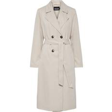 Vrouw - Zilver Jassen Pieces Pcscarlett Trenchcoat - Crème