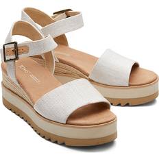 Natuurlijk Sandalen met hak Toms Damen Sandalen Diana Sandalette Textil Fußbett Bequem Freizeit uni Schuhe