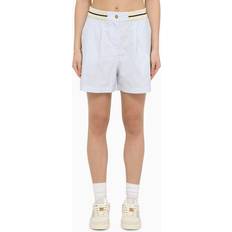 Palm Angels Women Clothing Palm Angels Blue & White Stripes Shorts Light Blue