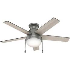 Lighting Hunter Hunter Anslee Flushmount Fan 46" - Grey Oak/Grey Walnut Ceiling Flush Light