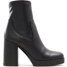 Aldo Boots Aldo Seraphica Platform Sock Ankle Boots - Black Leather