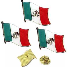 Gray Brooches ATB Pc Mexico Flag Lapel Pin Support Patriotic Enamel Badge Hat Tie Mexican Flag