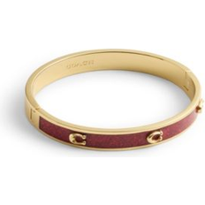 Red Bracelets Coach Signature Bangle Bracelet Red, Gold Red/Gold (No Size)