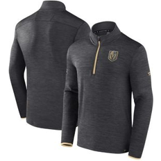 Vegas Golden Knights Jackets & Sweaters Fanatics Men's Heather Charcoal Vegas Golden Knights Authentic Pro Quarter-Zip Pullover Top Heather Charcoal