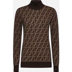 Fendi Kläder Fendi FF Cotton Knit Turtleneck Sweater - Brown