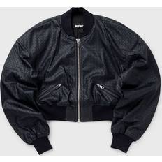 ROTATE Birger Christensen Overtøj ROTATE Birger Christensen Cropped Braided Jacket women Bomber Jackets black in size:S