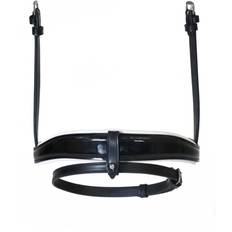 White Bridles Henry James Saddlery Henry James Patent Dressage Crank Noseband with White Padding NB3
