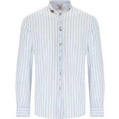 KOREA WHITE LIGHT BLUE STRIPED SHIRT