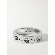 Gucci Ringe Gucci Logo-Engraved Silver Ring Men Silver