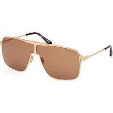 Tom Ford Men Sunglasses on sale Tom Ford Zappa Aviator Style Gold Tone Sunglasses - Metal Gold Brown