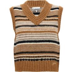 Donna - Multicolore Gilet Ganni Striped Vest Gilet Beige