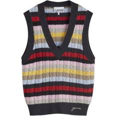 Ganni Toppe Ganni Logo Wool Mix Vest - Flerfarvet