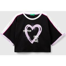 Benetton T-shirt Con Stampa Graffiti E Strass - Nero