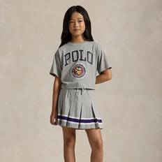 Purple Skirts Children's Clothing Ralph Lauren Striped Pleated Cotton Jersey Skort in Andover Heather