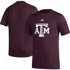 Soccer T-shirts adidas Texas AM Aggies Basics Secondary Pre-Game AEROREADY T-Shirt Maroon, NCAA Men's Tops