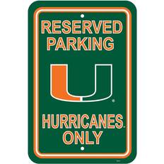 Fremont Die Miami Hurricanes 12" X 18" Plastic Parking Sign