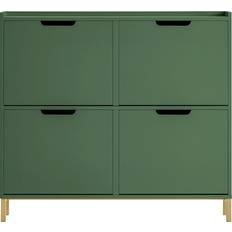 Green Shoe Racks SoBuy Zapatero Estrecho con 4 Solapas 100 x 19 x 90 cm Organizador de zapatos