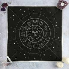 Black Wall Decor Star Sign Altar Cloth Zodiac Astrology Moon Hanging Black Magic Witch Spell Wall Decor