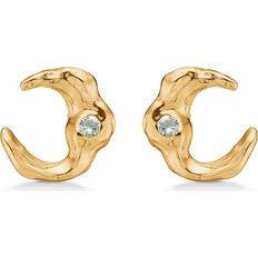 Lunar Green Zircon Earsticks Förgyllt-Silver Sterling