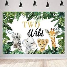 Photo Backgrounds Tecreo Safari Two Wild Backdrop Safari Animal Second Birthday Party Backdrop Jungle Boy 2nd Birthday Party Decoration Photography Backdrop Birthday Poster
