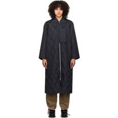 Ganni Donna Cappotti Ganni Ripstop Quilt Coat in Black Polyester Women's