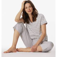 Damen - Grau Schlafanzüge Schiesser Damen Casual Essentials Pyjamaset, Silbergrau-mel._181254