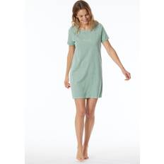 Damen - Grün Nachthemden Schiesser Sleepshirt kurzarm Print grün meliert Casual Essentials